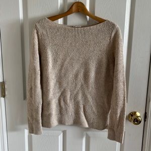 Gap Designed & Crafted Wool Tan Pullover Crew Neck Sweater Size Medium